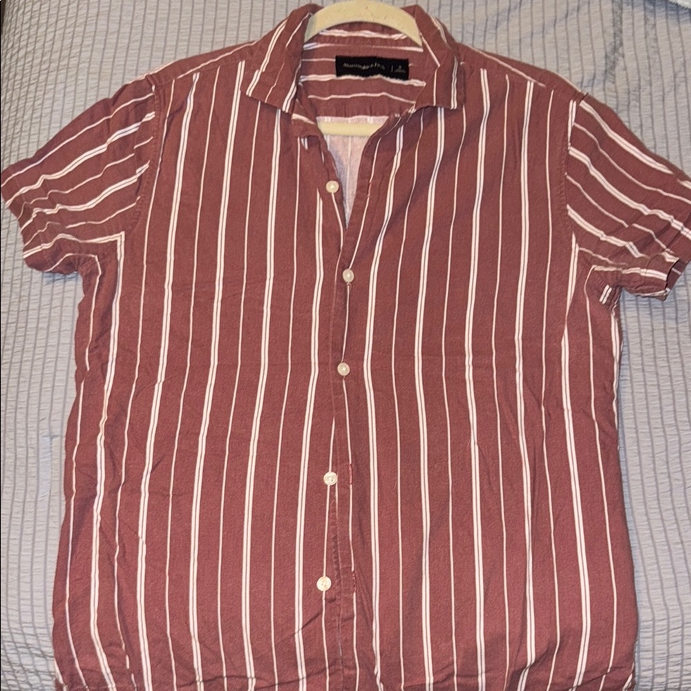 Men's Striped Burgundy Shirt